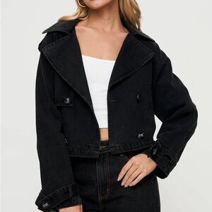 Princess Polly Too Soon Cropped Trench Coat